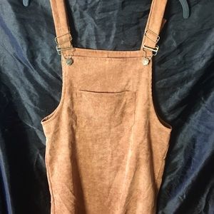 Small Burnt Orange Corduroy Overall Dress